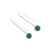 Earrings Silver 925 Sterling Dangle Women green onyx stone B705